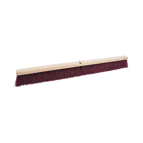 Floor Brush Head, 3.25" Maroon Stiff Polypropylene Bristles, 36" Brush-(BWK20336)