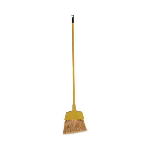 Corn Fiber Angled-Head Lobby Brooms, 55" Handle, Yellow, 12/Carton-(BWKBRMAXIL)