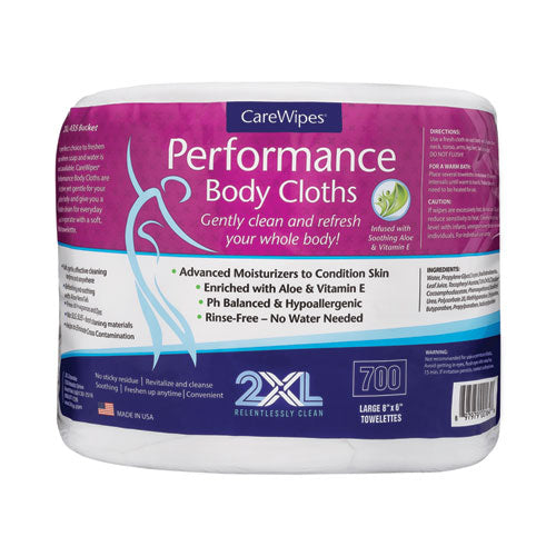 Performance Body Cloths, 1-Ply, 6 x 8, Unscented, White, 700/Pack, 2 Packs/Carton-(TXLL336)