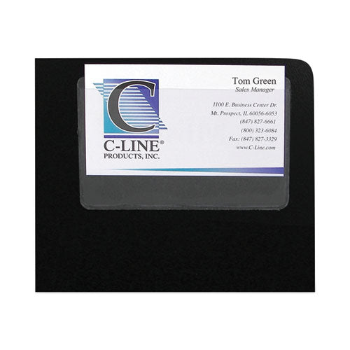 Self-Adhesive Business Card Holders, Top Load, 2 x 3.5, Clear, 10/Pack-(CLI70257)