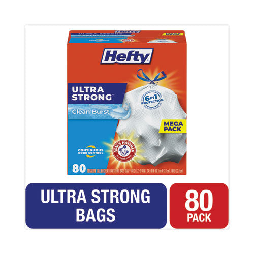 Ultra Strong Scented Tall White Kitchen Bags, 13 gal, 0.9 mil, 23.75" x 24.88", White, 80/Box-(PCTE88356)