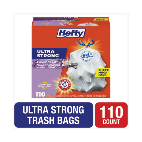 Ultra Strong Scented Tall White Kitchen Bags, 13 gal, 0.9 mil, 23.75" x 24.88", White, 110/Box-(PCTE88366)