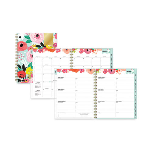 Day Designer Secret Garden Mint Frosted Weekly/Monthly Planner, 11 x 8.5, Multicolor Cover, 12-Month (Jan to Dec): 2023-(BLS140101)