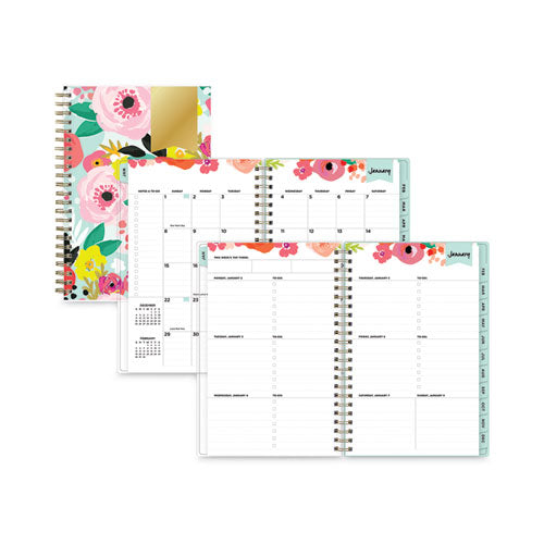 Day Designer Secret Garden Mint Frosted Weekly/Monthly Planner, 8 x 5, Multicolor Cover, 12-Month (Jan to Dec): 2023-(BLS140103)