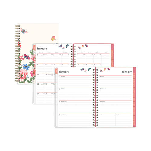 Fly By Frosted Weekly/Monthly Planner, Fly By Butterflies Artwork, 8 x 5, Blush/Pink Cover, 12-Month (Jan to Dec): 2023-(BLS140196)