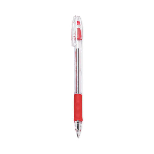 EasyTouch Ballpoint Pen, Stick, Fine 0.7 mm, Red Ink, Clear Barrel, Dozen-(PIL32003)