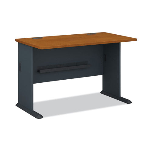 Series A Collection Workstation Desk, 47.63" x 26.88" x 29.88", Natural Cherry/Slate Gray-(BSHWC57448)