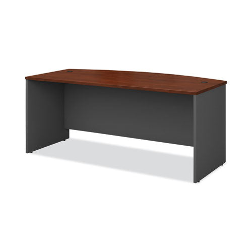 Series C Collection Bow Front Desk, 71.13" x 36.13" x 29.88", Hansen Cherry/Graphite Gray-(BSHWC24446)