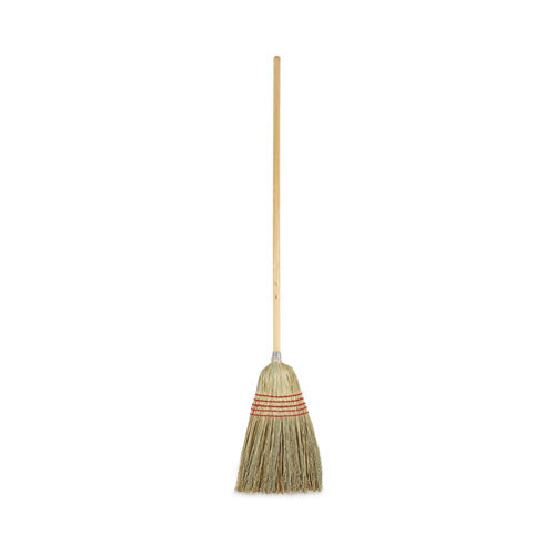 Parlor Broom, Yucca/Corn Fiber Bristles, 55.5" Overall Length, Natural-(BWK926YEA)