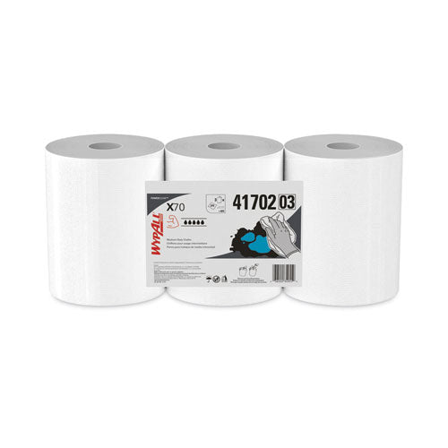 X70 Cloths, Center-Pull, 9.8 x 12.2, White, 275/Roll, 3 Rolls/Carton-(KCC41702)