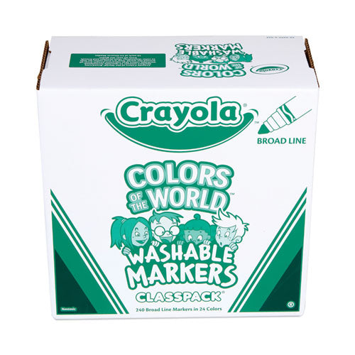 Ultra-Clean Washable Marker Classpack, Broad Bullet Tip, 8 Assorted Colors, 192/Pack-(CYO588208)