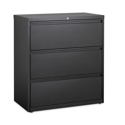 Lateral File Cabinet, 3 Letter/Legal/A4-Size File Drawers, Black, 36 x 18.62 x 40.25-(HID14986)