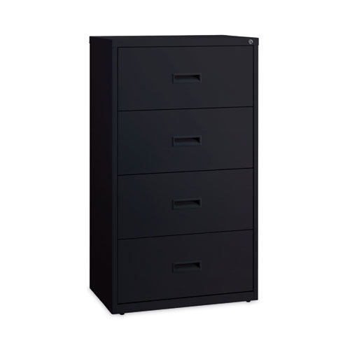 Lateral File Cabinet, 4 Letter/Legal/A4-Size File Drawers, Black, 30 x 18.62 x 52.5-(HID14957)