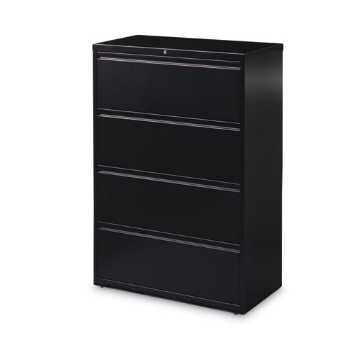 Lateral File Cabinet, 4 Letter/Legal/A4-Size File Drawers, Black, 36 x 18.62 x 52.5-(HID14989)