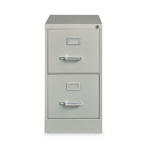 Vertical Letter File Cabinet, 2 Letter Size File Drawers, Light Gray, 15 x 26.5 x 28.37-(HID14027)