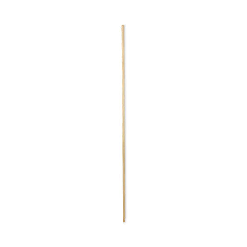 Threaded End Broom Handle, Lacquered Wood, 0.94" dia x 60", Natural-(BWK122)