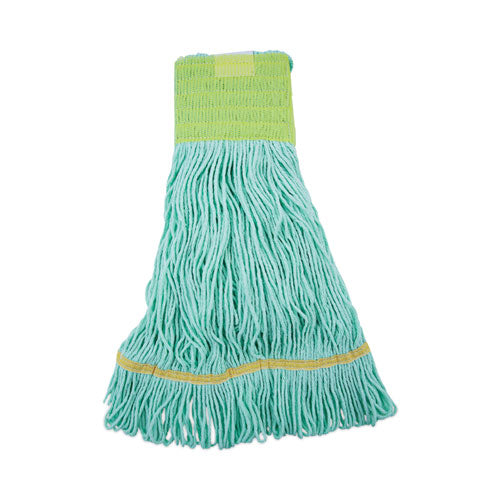 EcoMop Looped-End Mop Head, Recycled Fibers, Medium Size, Green-(BWK1200MEA)