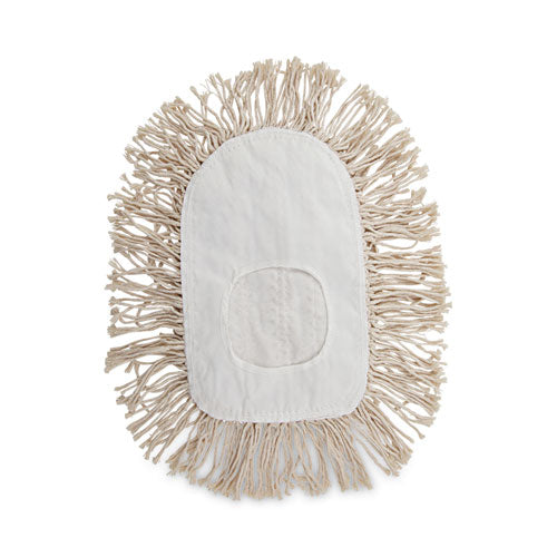 Wedge Dust Mop Head, Cotton, 17.5 x 13.5, White-(BWK1491)