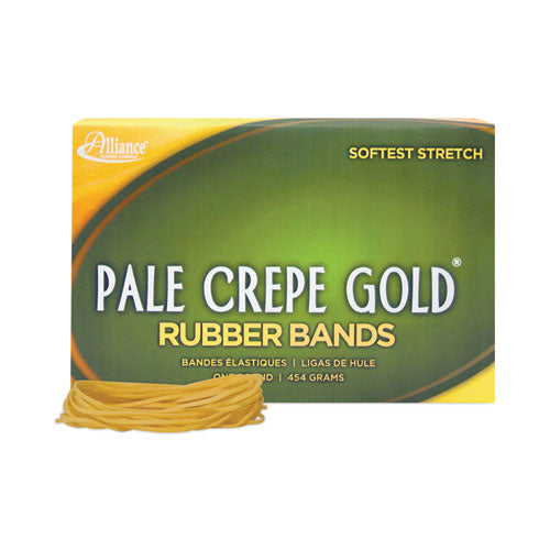 Pale Crepe Gold Rubber Bands, Size 19, 0.04" Gauge, Golden Crepe, 1 lb Box, 1,890/Box-(ALL20195)