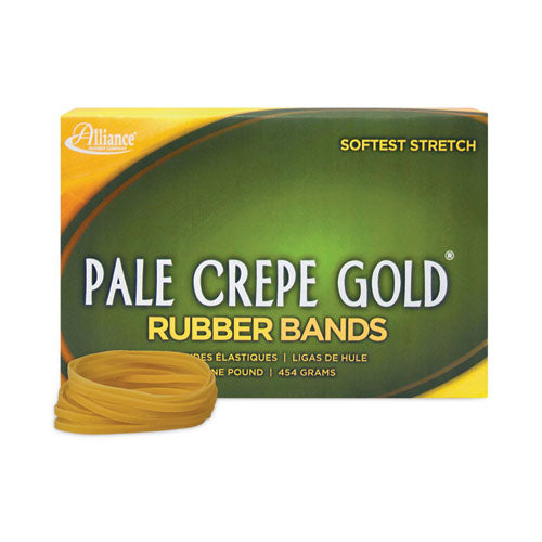 Pale Crepe Gold Rubber Bands, Size 32, 0.04" Gauge, Golden Crepe, 1 lb Box, 1,100/Box-(ALL20325)