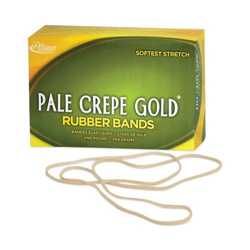 Pale Crepe Gold Rubber Bands, Size 117B, 0.06" Gauge, Golden Crepe, 1 lb Box, 300/Box-(ALL21405)