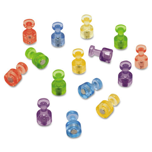 Magnetic "Push Pins", 0.75" Diameter, Assorted Colors, 20/Pack-(QRTMPPC)