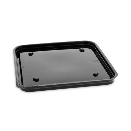 Recycled Plastic Container, 6 x 6 Brownie Container, 7.5 x 7.5 x 0.56, Black, Plastic, 195/Carton-(PCT75SBASE)