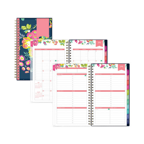 Day Designer Peyton Create-Your-Own Cover Weekly/Monthly Planner, Floral, 8 x 5, Navy, 12-Month (July-June): 2022 to 2023-(BLS107927)