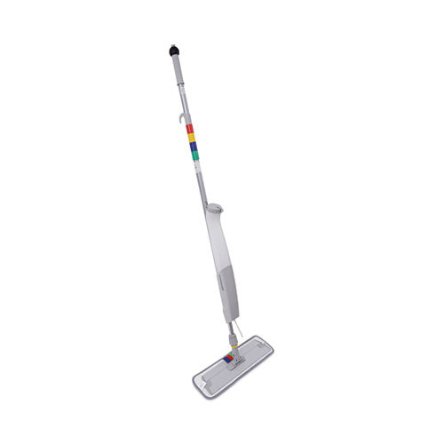 Bucketless Microfiber Mop System, 5 x 18 Blue Microfiber Head, 59" Gray Aluminum/Polypropylene Handle-(BWKBWMS16MFM)