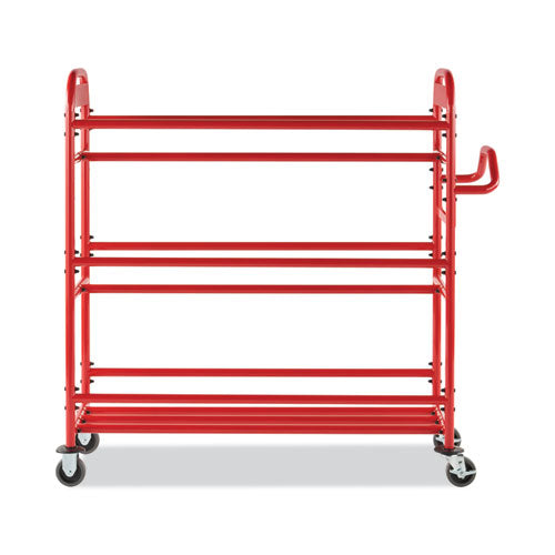 Tote Picking Cart, Metal, 3 Shelves, 450 lb Capacity, 57" x 18.5" x 55", Red-(RCP2144269)