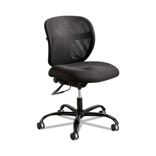 Vue Intensive-Use Mesh Task Chair, Supports Up to 500 lb, 18.5" to 21" Seat Height, Black Vinyl Seat/Back, Black Base-(SAF3397BV)