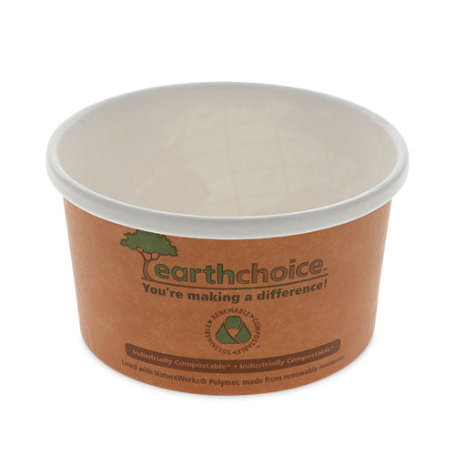 EarthChoice Compostable Soup Cup, Small, 8 oz, 3 x 3 x 3, Brown, Paper, 500/Carton-(PCTPHSC8ECDI)