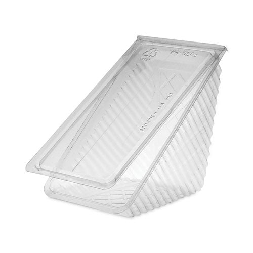 Plastic Hinged Lid Sandwich Container, 3.25 x 6.5 x 3, Clear, 85/Pack, 3 Packs/Carton-(PCTY11334)