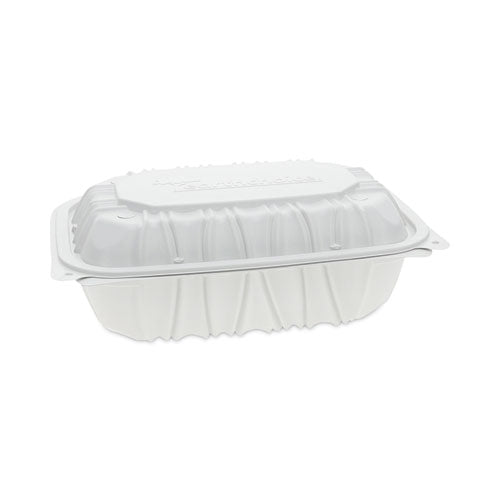 EarthChoice Vented Microwavable MFPP Hinged Lid Container, 9 x 6 x 3.1, White, Plastic, 170/Carton-(PCTYCNW0205)