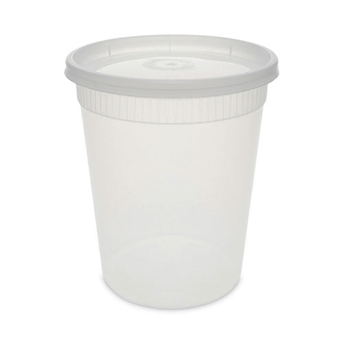 Newspring DELItainer Microwavable Container, 32 oz, 4 .55 Diameter x 5.55 h, Clear, Plastic, 240/Carton-(PCTYSD2532)