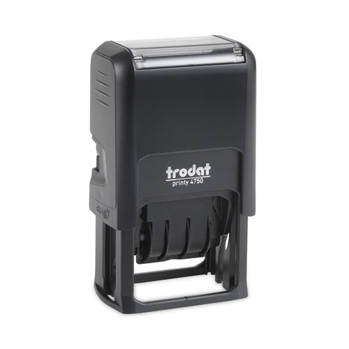 Printy Economy 5-in-1 Date Stamp, Self-Inking, 1.63" x 1", Blue/Red-(USSE4756)