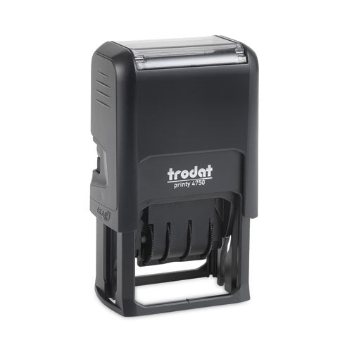 Printy Economy 5-in-1 Date Stamp, Self-Inking, 1.63" x 1", Blue/Red-(USSE4754)