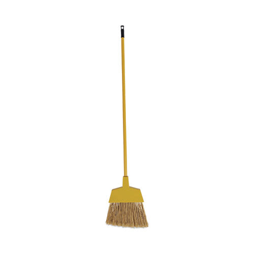 Poly Bristle Angler Broom, 53" Handle, Yellow, 12/Carton-(BWK932M)