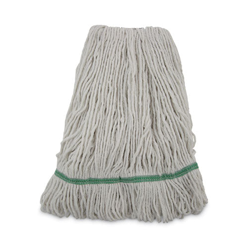 Mop Head, Premium Standard Head, Cotton/Rayon Fiber, Medium, White-(BWK502WHNB)