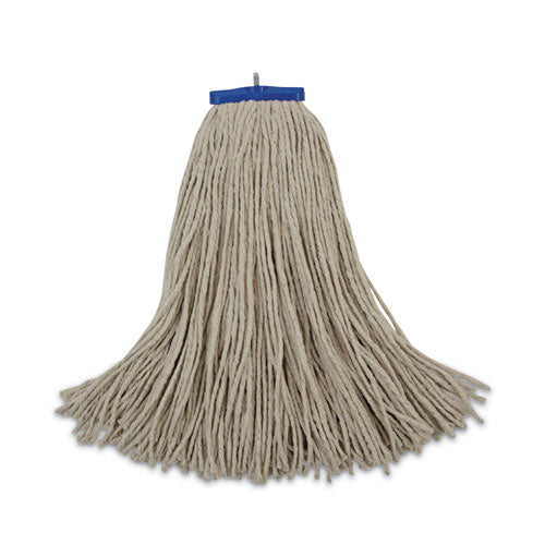 Cut-End Lie-Flat Wet Mop Head, Cotton, 24oz, White, 12/Carton-(BWK724CCT)