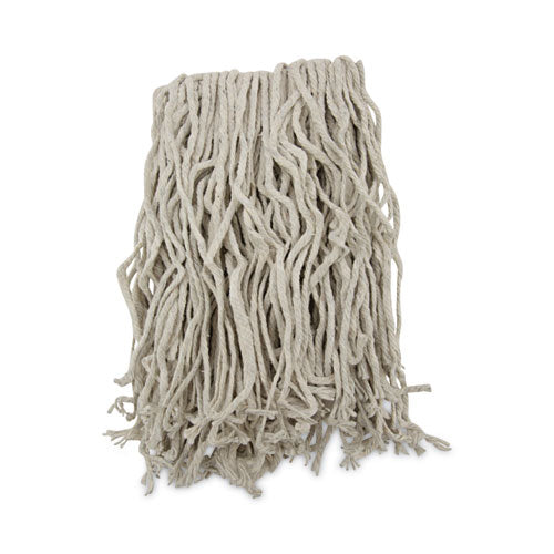 Mop Head, Cotton, Cut-End, White, 4-Ply, #16 Band, 12/Carton-(BWKCM02016S)