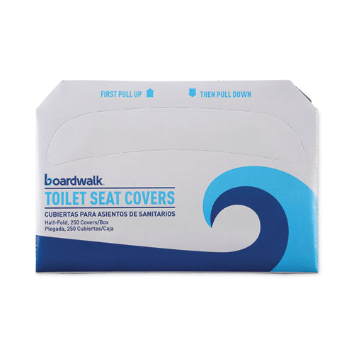 Premium Half-Fold Toilet Seat Covers, 14.17 x 16.73, White, 250 Covers/Sleeve, 4 Sleeves/Carton-(BWKK1000B)