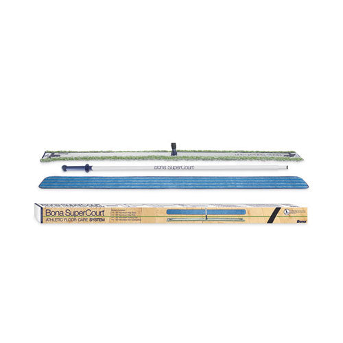 SuperCourt Athletic Floor Care System, 60" Wide  Microfiber Head, 66" Silver/Blue Aluminum Handle-(BNAWM710013471)