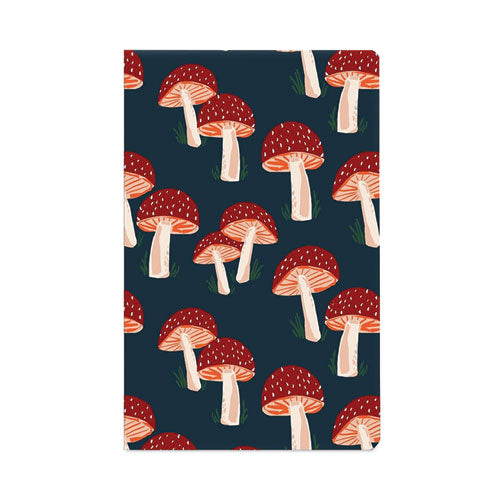 Classic Layflat Softcover Notebook, Mushroom Artwork, Medium/College Rule, Navy Blue/Multicolor Cover, (72) 8 x 5 Sheets-(DNKLFC1138L)