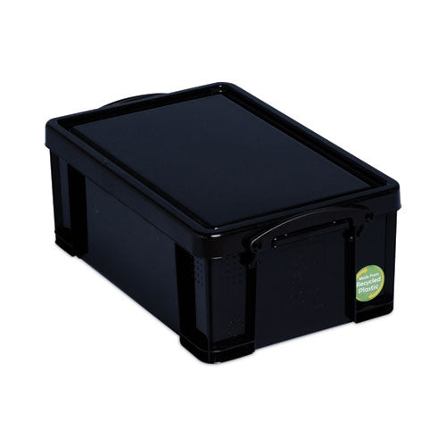 9.51 Qt. Latch Lid Storage Tote, 15.55" x 10.04" x 6.1", Solid Black-(RUA9BKPK4)