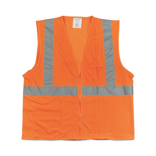 Zipper Safety Vest, X-Large, Hi-Viz Orange-(PID302MVGZORXL)