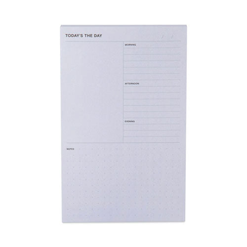 Adhesive Daily Planner Sticky-Note Pads, Daily Planner Format, 4.9" x 7.7", Gray, 100 Sheets/Pad-(MMM58GRY)