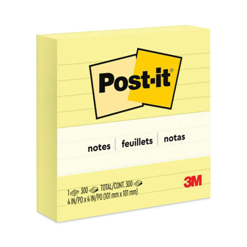 Original Pads in Canary Yellow, Note Ruled, 4" x 4", 300 Sheets/Pad-(MMM675YL)