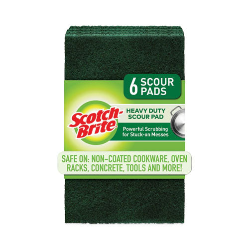 Heavy-Duty Scouring Pad, 3.8 x 6, Green, 5/Carton-(MMM2265)