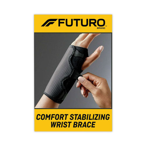 Adjustable Reversible Splint Wrist Brace, Fits Wrists 5.5" to 8.5", Black-(MMM10770EN)